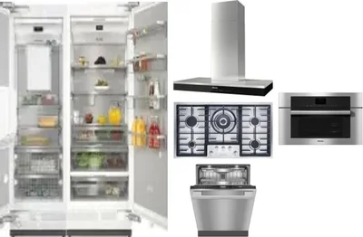6 Piece Package Includes Refrigerator, Freezer, Cooktop, Wall Oven, Hood And Dishwasher