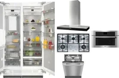 6 Piece Package Includes Refrigerator, Freezer, Cooktop, Wall Oven, Hood And Dishwasher