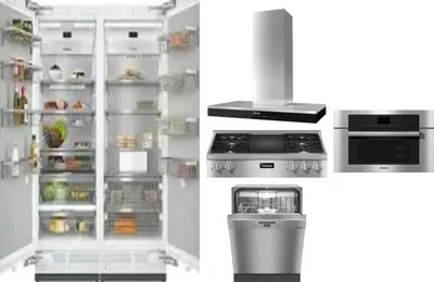 6 Piece Package Includes Refrigerator, Freezer, Cooktop, Wall Oven, Hood And Dishwasher