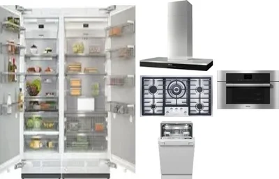 6 Piece Package Includes Refrigerator, Freezer, Cooktop, Wall Oven, Hood And Dishwasher