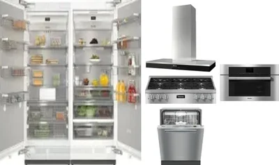 6 Piece Package Includes Refrigerator, Freezer, Cooktop, Wall Oven, Hood And Dishwasher