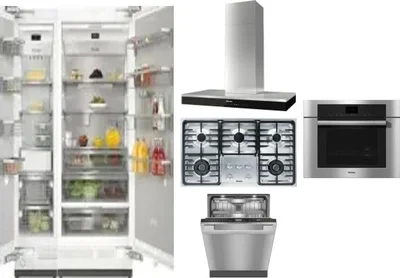 6 Piece Package Includes Refrigerator, Freezer, Cooktop, Wall Oven, Hood And Dishwasher