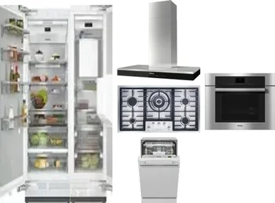 6 Piece Package Includes Refrigerator, Freezer, Cooktop, Wall Oven, Hood And Dishwasher