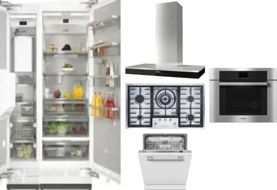 6 Piece Package Includes Refrigerator, Freezer, Cooktop, Wall Oven, Hood And Dishwasher