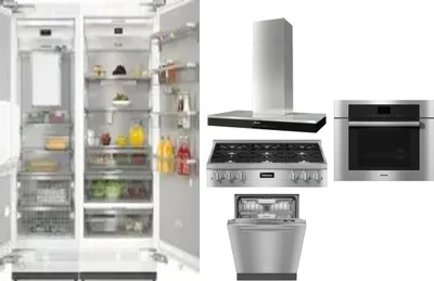 6 Piece Package Includes Refrigerator, Freezer, Cooktop, Wall Oven, Hood And Dishwasher