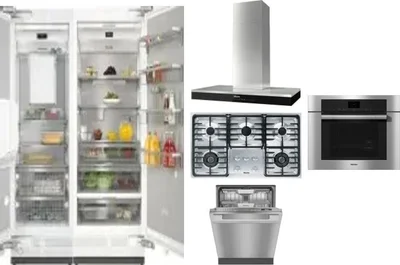 6 Piece Package Includes Refrigerator, Freezer, Cooktop, Wall Oven, Hood And Dishwasher