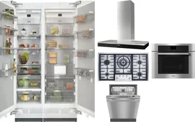6 Piece Package Includes Refrigerator, Freezer, Cooktop, Wall Oven, Hood And Dishwasher