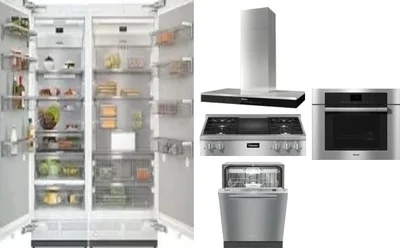 6 Piece Package Includes Refrigerator, Freezer, Cooktop, Wall Oven, Hood And Dishwasher