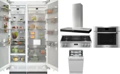 6 Piece Package Includes Refrigerator, Freezer, Cooktop, Wall Oven, Hood And Dishwasher