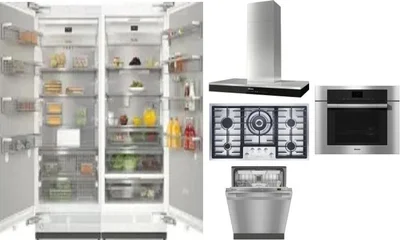 6 Piece Package Includes Refrigerator, Freezer, Cooktop, Wall Oven, Hood And Dishwasher