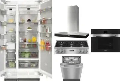 6 Piece Package Includes Refrigerator, Freezer, Cooktop, Wall Oven, Hood And Dishwasher