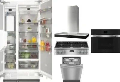 6 Piece Package Includes Refrigerator, Freezer, Cooktop, Wall Oven, Hood And Dishwasher