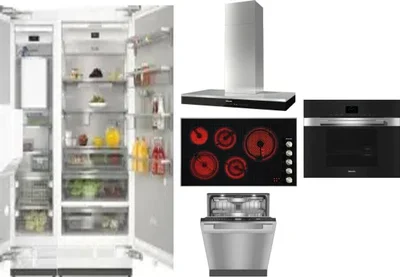 6 Piece Package Includes Refrigerator, Freezer, Cooktop, Wall Oven, Hood And Dishwasher