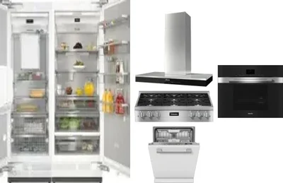 6 Piece Package Includes Refrigerator, Freezer, Cooktop, Wall Oven, Hood And Dishwasher