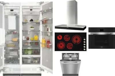 6 Piece Package Includes Refrigerator, Freezer, Cooktop, Wall Oven, Hood And Dishwasher