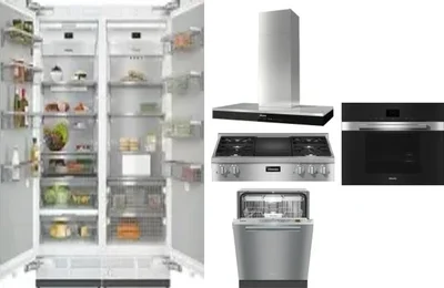 6 Piece Package Includes Refrigerator, Freezer, Cooktop, Wall Oven, Hood And Dishwasher