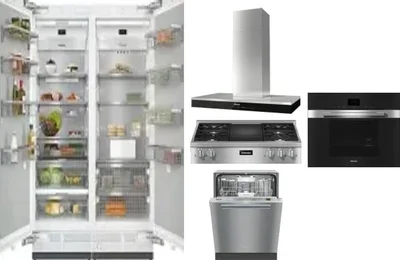 6 Piece Package Includes Refrigerator, Freezer, Cooktop, Wall Oven, Hood And Dishwasher