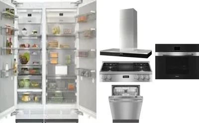 6 Piece Package Includes Refrigerator, Freezer, Cooktop, Wall Oven, Hood And Dishwasher