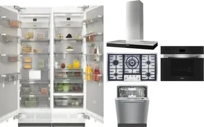 6 Piece Package Includes Refrigerator, Freezer, Cooktop, Wall Oven, Hood And Dishwasher