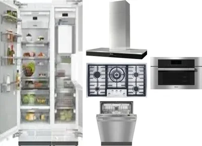 6 Piece Package Includes Refrigerator, Freezer, Cooktop, Wall Oven, Hood And Dishwasher