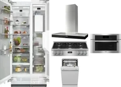 6 Piece Package Includes Refrigerator, Freezer, Cooktop, Wall Oven, Hood And Dishwasher