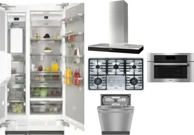 6 Piece Package Includes Refrigerator, Freezer, Cooktop, Wall Oven, Hood And Dishwasher