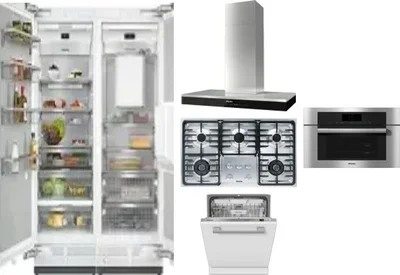 6 Piece Package Includes Refrigerator, Freezer, Cooktop, Wall Oven, Hood And Dishwasher