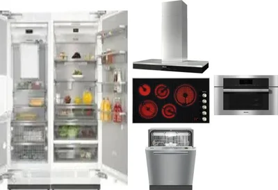 6 Piece Package Includes Refrigerator, Freezer, Cooktop, Wall Oven, Hood And Dishwasher