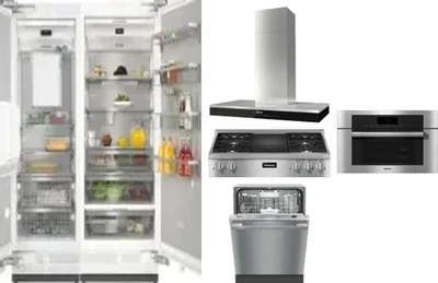 6 Piece Package Includes Refrigerator, Freezer, Cooktop, Wall Oven, Hood And Dishwasher