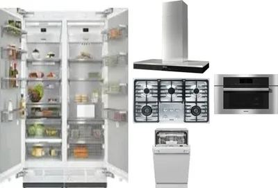 6 Piece Package Includes Refrigerator, Freezer, Cooktop, Wall Oven, Hood And Dishwasher