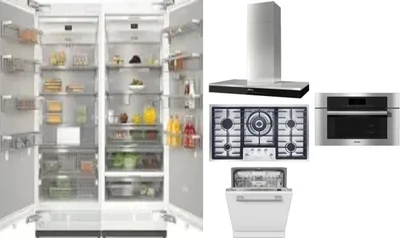 6 Piece Package Includes Refrigerator, Freezer, Cooktop, Wall Oven, Hood And Dishwasher