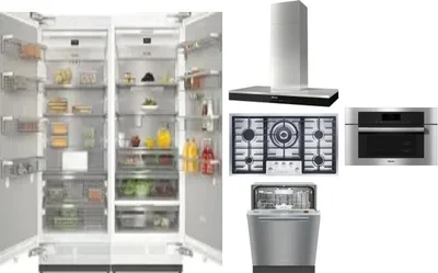 6 Piece Package Includes Refrigerator, Freezer, Cooktop, Wall Oven, Hood And Dishwasher