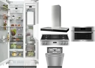 6 Piece Package Includes Refrigerator, Freezer, Cooktop, Wall Oven, Hood And Dishwasher