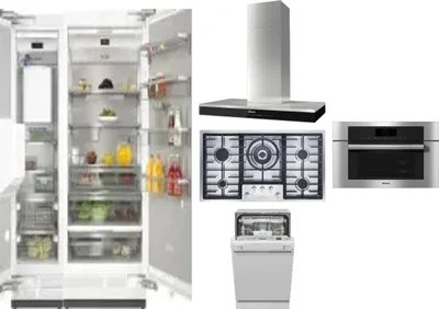 6 Piece Package Includes Refrigerator, Freezer, Cooktop, Wall Oven, Hood And Dishwasher