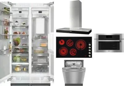 6 Piece Package Includes Refrigerator, Freezer, Cooktop, Wall Oven, Hood And Dishwasher