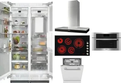 6 Piece Package Includes Refrigerator, Freezer, Cooktop, Wall Oven, Hood And Dishwasher