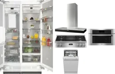 6 Piece Package Includes Refrigerator, Freezer, Cooktop, Wall Oven, Hood And Dishwasher