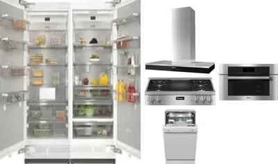 6 Piece Package Includes Refrigerator, Freezer, Cooktop, Wall Oven, Hood And Dishwasher