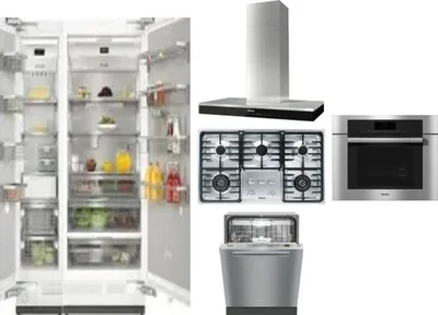 6 Piece Package Includes Refrigerator, Freezer, Cooktop, Wall Oven, Hood And Dishwasher