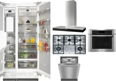 6 Piece Package Includes Refrigerator, Freezer, Cooktop, Wall Oven, Hood And Dishwasher
