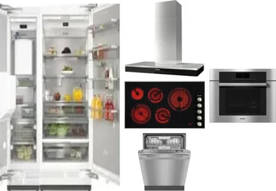 6 Piece Package Includes Refrigerator, Freezer, Cooktop, Wall Oven, Hood And Dishwasher