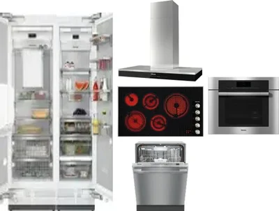6 Piece Package Includes Refrigerator, Freezer, Cooktop, Wall Oven, Hood And Dishwasher