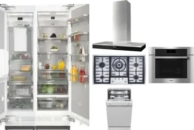 6 Piece Package Includes Refrigerator, Freezer, Cooktop, Wall Oven, Hood And Dishwasher