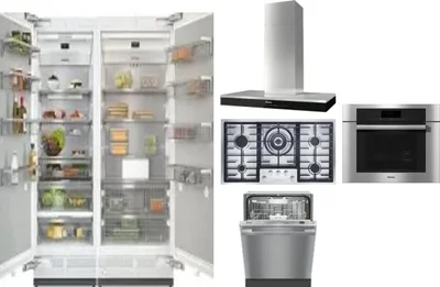6 Piece Package Includes Refrigerator, Freezer, Cooktop, Wall Oven, Hood And Dishwasher