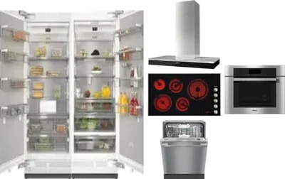 6 Piece Package Includes Refrigerator, Freezer, Cooktop, Wall Oven, Hood And Dishwasher