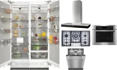 6 Piece Package Includes Refrigerator, Freezer, Cooktop, Wall Oven, Hood And Dishwasher