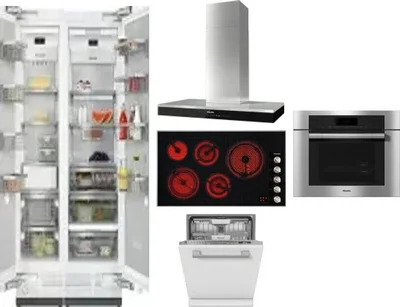 6 Piece Package Includes Refrigerator, Freezer, Cooktop, Wall Oven, Hood And Dishwasher