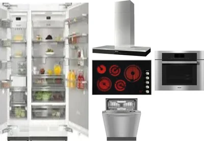 6 Piece Package Includes Refrigerator, Freezer, Cooktop, Wall Oven, Hood And Dishwasher