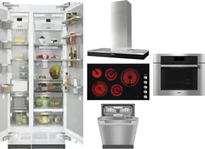 6 Piece Package Includes Refrigerator, Freezer, Cooktop, Wall Oven, Hood And Dishwasher