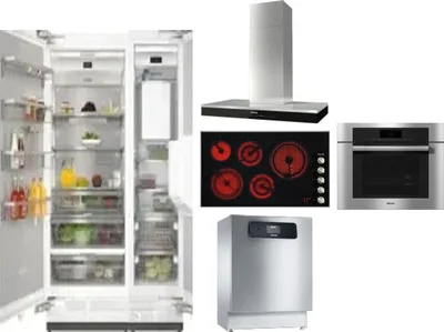 6 Piece Package Includes Refrigerator, Freezer, Cooktop, Wall Oven, Hood And Dishwasher
